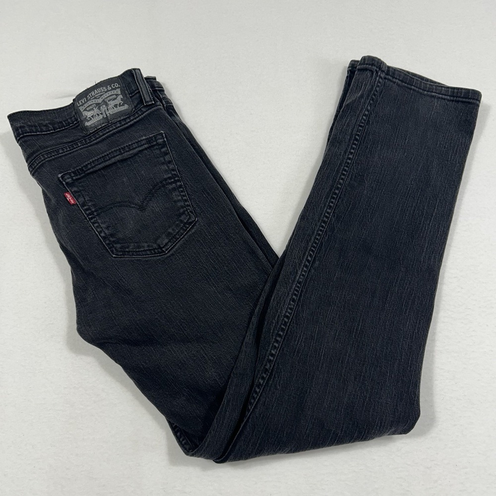 Levi's 514 Straight Fit Jeans Mens Fits 34x34 Black Denim Dark Wash Stretch